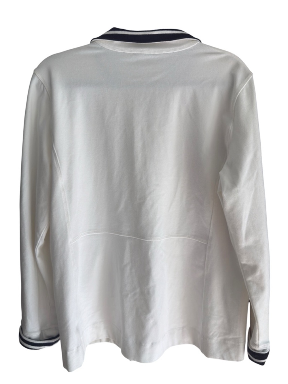 Talbots Oprah “The Jacket” White Zip Jacket Navy Stripe L - Picture 7 of 8